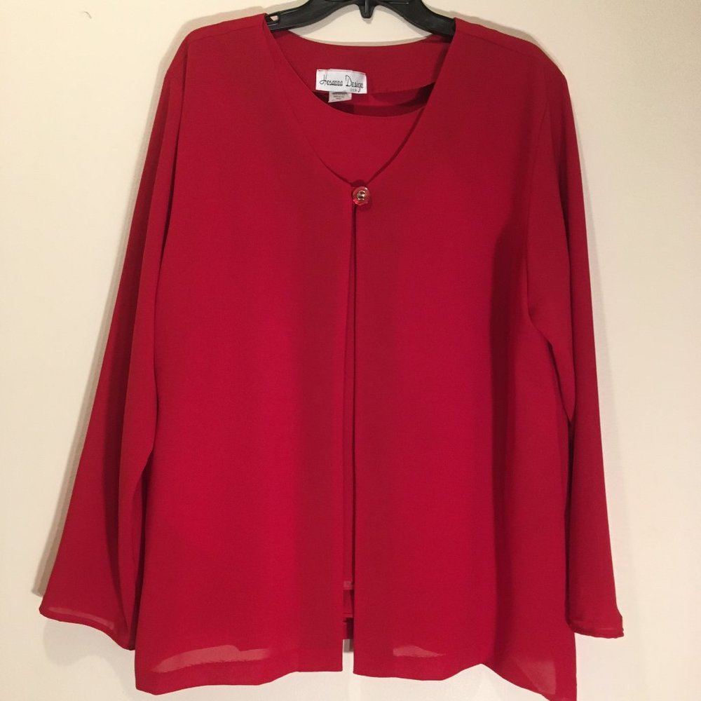 Women's 3-Piece Skirt Set Includes Skirt, Shell, and Long Sl. Jacket Size 16 - Picture 3 of 9